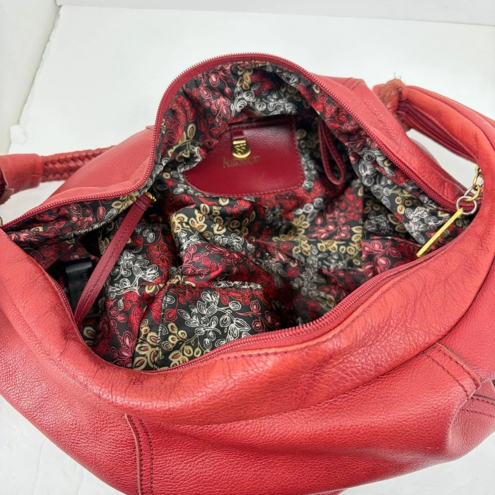 Allison Scott Red Leather Hobo Bag